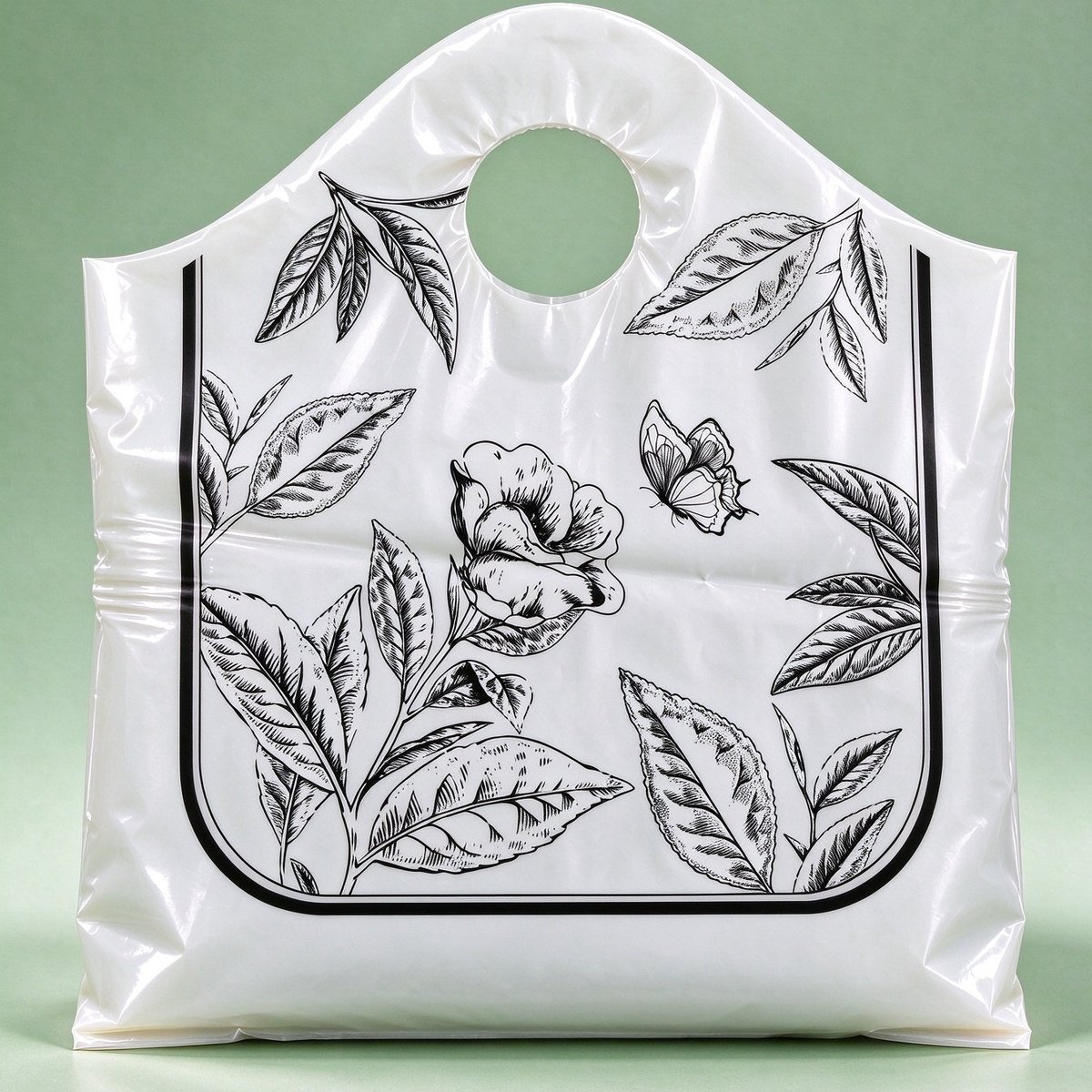 PCR PE Films & Bags | GRS Certified Recycled Packaging Die-cut Floral Bag — Boutique Retail