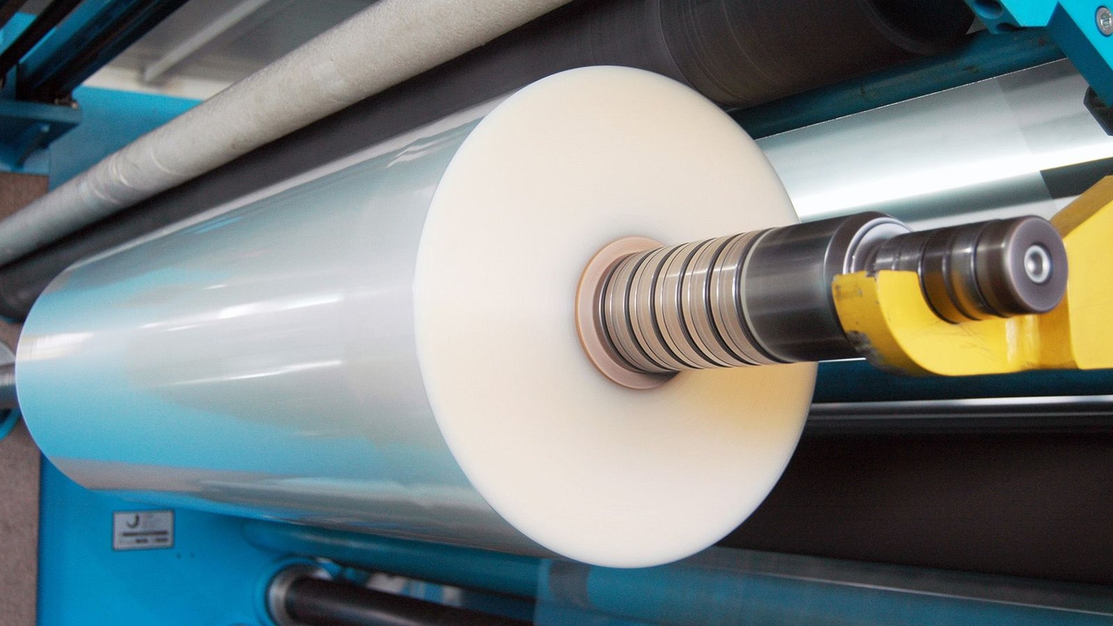 Recycled PE film rolls in production