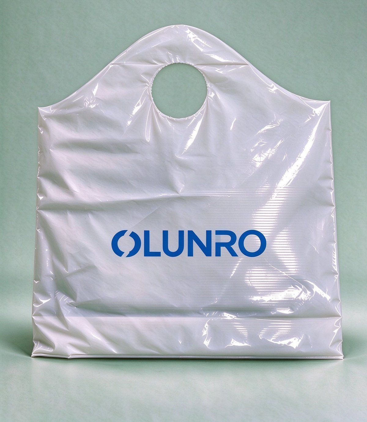 Bolsa de PE (PCR) con asa troquelada redonda
