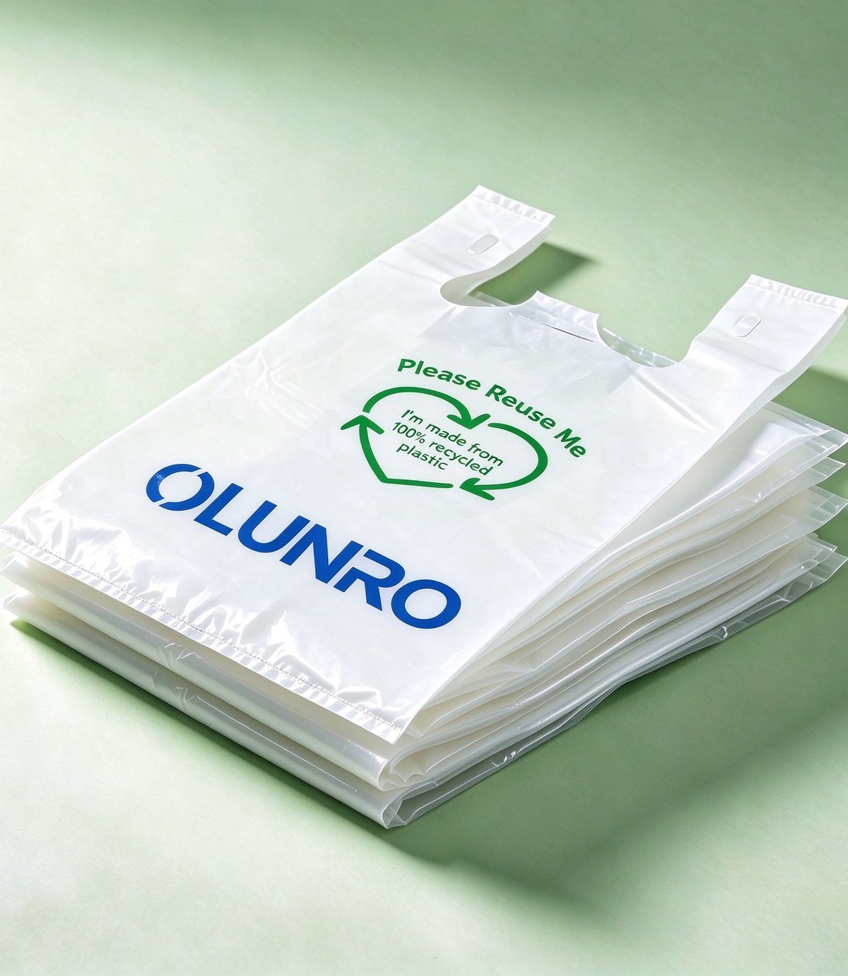 Bolsa camiseta de PE (PCR) con impresión de reutilización