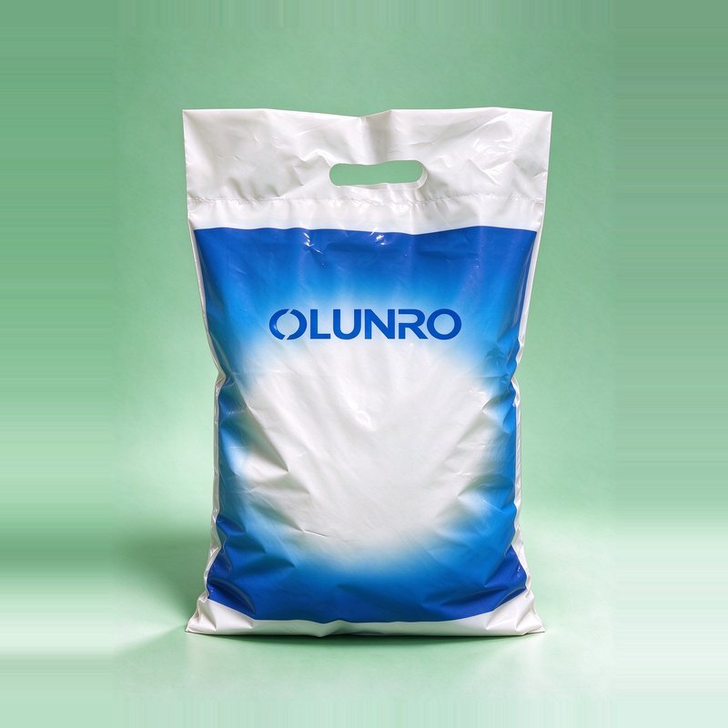 PCR PE Films & Bags | GRS Certified Recycled Packaging Die-cut Handle Bag - White/Blue Gradient — Home Care · Middle East