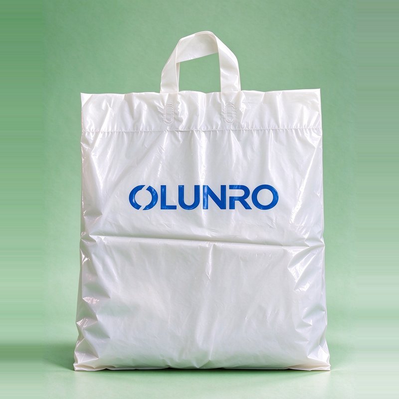 PCR PE Films & Bags | GRS Certified Recycled Packaging PE Tote Bag with Flat Strap Handles — Retail · Europe